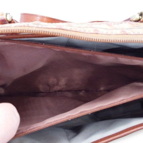 Vtg Brahmin Toasted Melbourne Stacy Crossbody Bag Croc Embossed Leather Brass - Picture 14 of 16